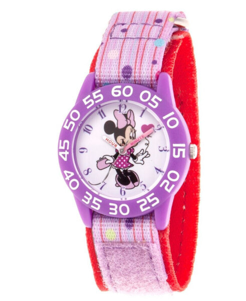 Girl's Disney Minnie Mouse Purple Plastic Time Teacher Strap Watch 32mm
