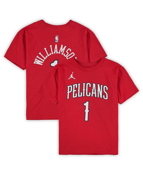 Preschool Boys and Girls Zion Williamson Red New Orleans Pelicans Statement Edition Name and Number T-shirt