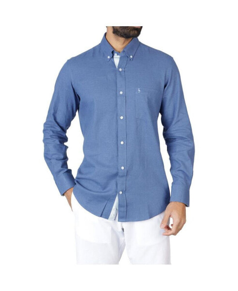 Men's Solid Linen Long Sleeve Shirt