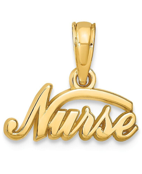 Nurse Charm Pendant in 14k Yellow Gold