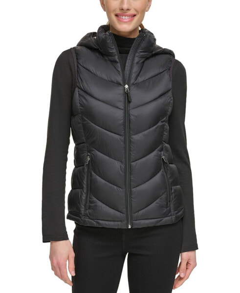 Women's Packable Hooded Puffer Vest, Created for Macy's