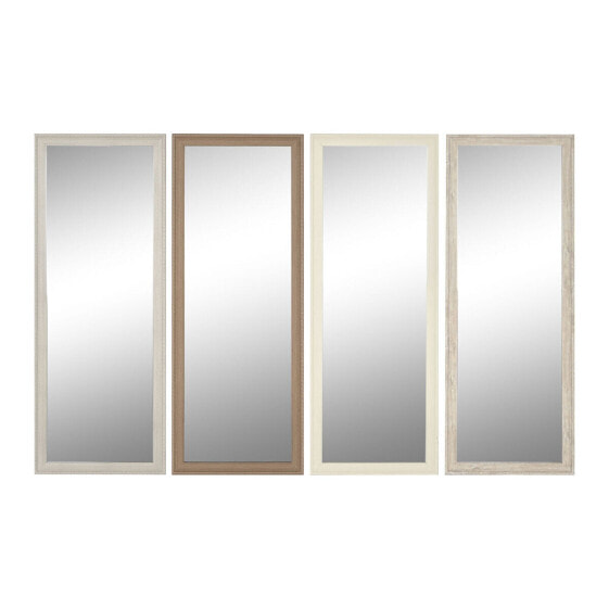 Зеркало настенное Home ESPRIT Белое Коричневое Бежевое Серое Стеклянный полистирол 36 x 2 x 95,5 см (4 штуки)