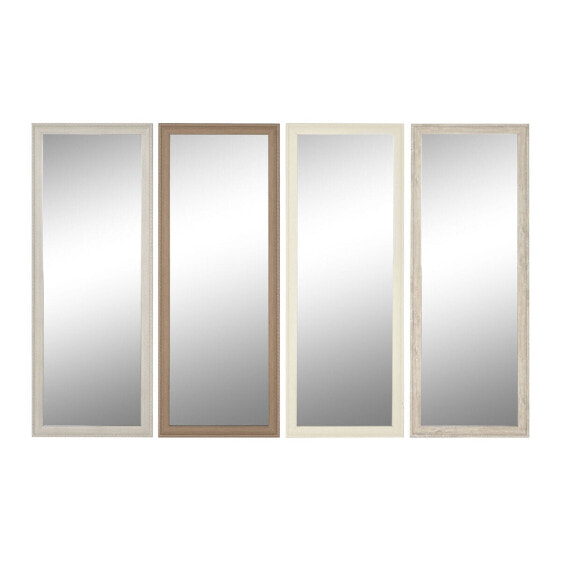 Wall mirror Home ESPRIT White Brown Beige Grey Crystal polystyrene 36 x 2 x 95,5 cm (4 Units)