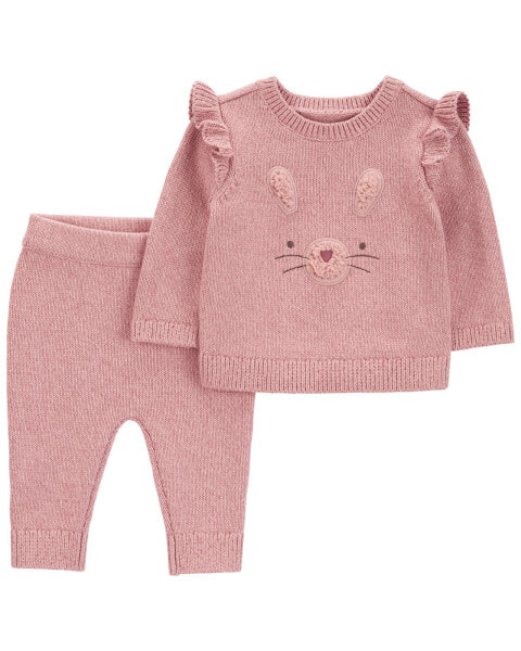 Baby 2-Piece Bunny Pullover & Jogger Set NB