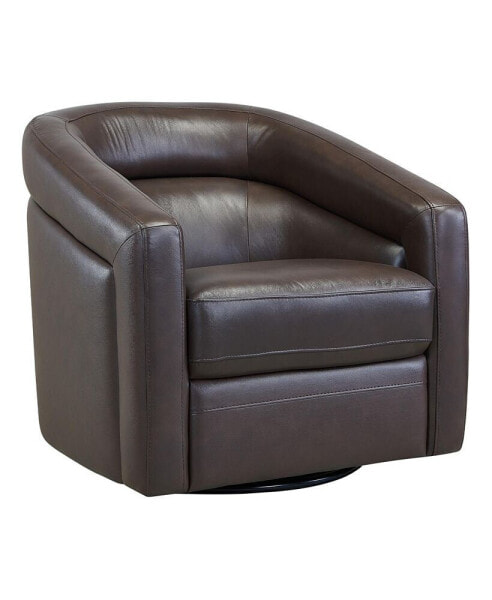Desi 32" Genuine Leather in Contemporary Swivel Accent Chair