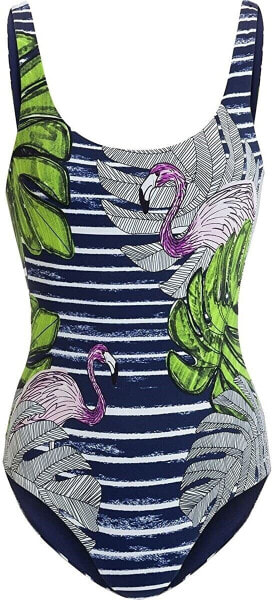 onia Women's 180220 Kelly One-Piece Swimsuit Flamingo Stripes Size M