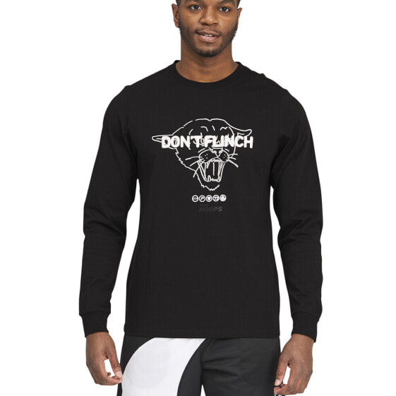 Puma Q1 Fran Graphic Crew Neck Long Sleeve T-Shirt Mens Black Casual Tops 53076