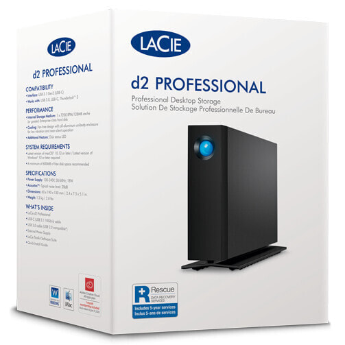 LaCie d2 Professional - 20000 GB - 3.2 Gen 1 (3.1 Gen 1) - 7200 RPM - Black