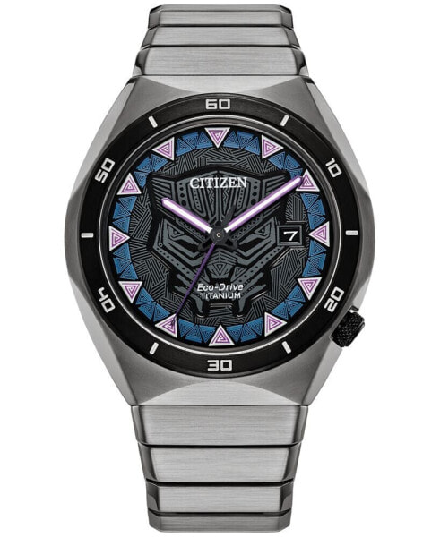 Eco-Drive Men's Marvel Black Panther Super Titanium Bracelet Watch 41mm