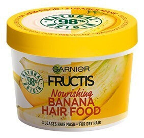 Garnier Ultimate Blends Nourishing Banana Hair Food Питательная маска, бальзам для волос и несмываемый уход 3-в-1 390 мл