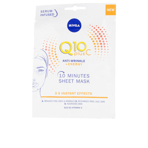 Nivea Q10 Plus C Anti Wrinkle + Energy 10 Minutes Sheet Mask Омолаживающая тканевая маска для лица против морщин