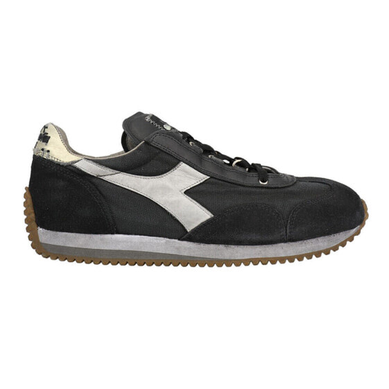 Diadora Equipe H Dirty Stone Wash Evo Lace Up Mens Black Sneakers Casual Shoes