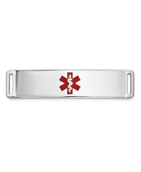 Браслет Diamond2Deal White Gold Enameled Medical ID Center Plate