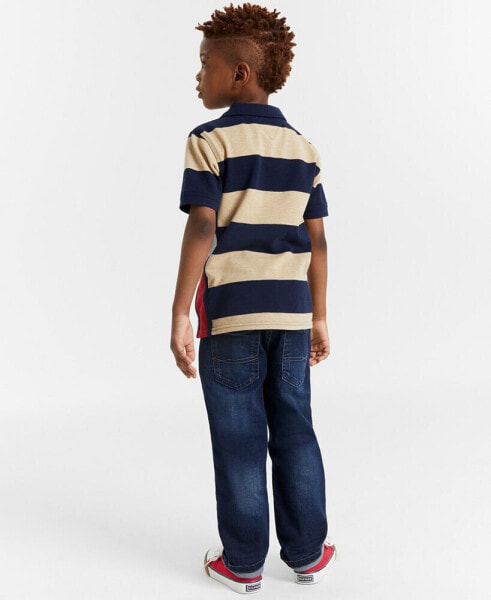 Toddler Boys Colorblocked Stripe Polo Shirt