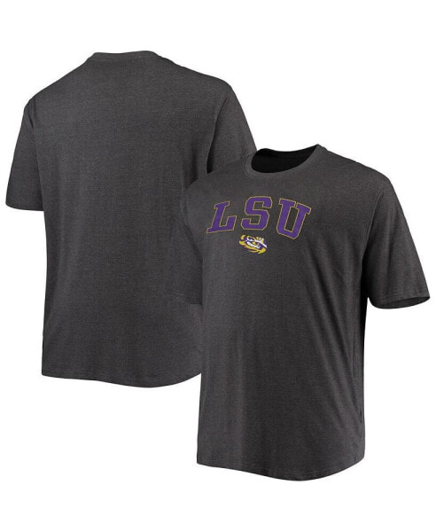 Men's Gray LSU Tigers Big and Tall Arch Over Wordmark T-shirt