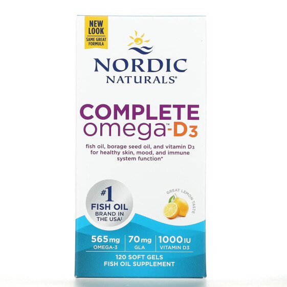 Complete Omega-D3, Lemon, 120 Soft Gels
