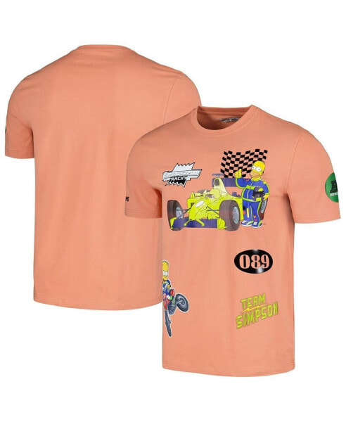 Men's and Women's Orange The Simpsons Racing T-shirt