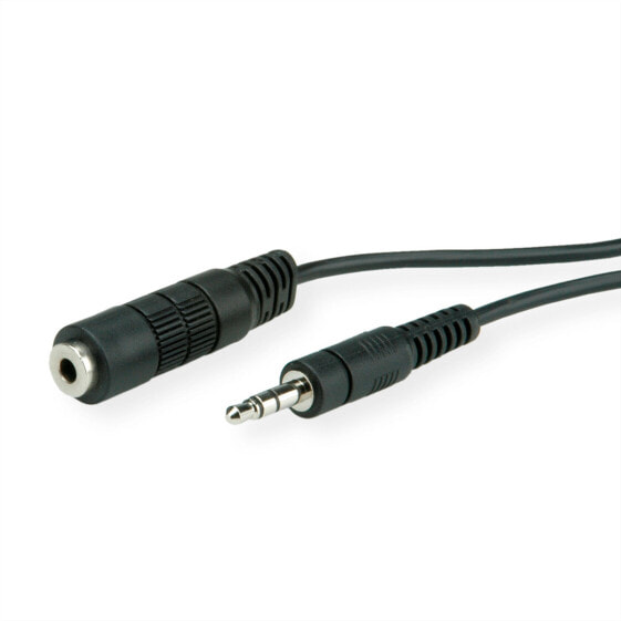 ROLINE 3.5mm Extension Cable, M/F 3 m, 3.5mm, Male, 3.5mm, Female, 3 m, Black