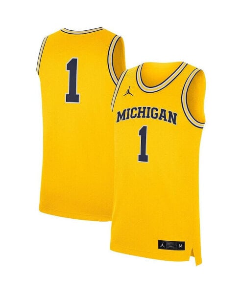 Men's Brand Maize Michigan Wolverines Replica Jersey