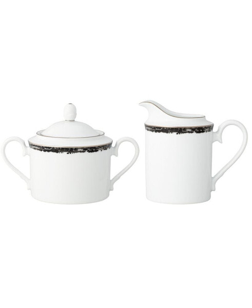 Rill Sugar and Creamer, Set of 2