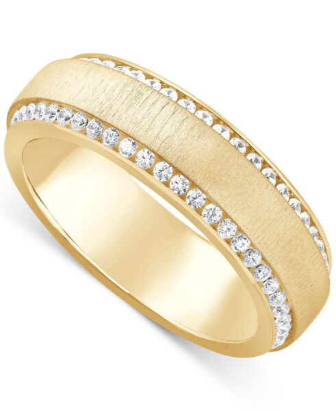 Men's Diamond Border Textured Eternity Band (1 ct. t.w.) in 10k Gold