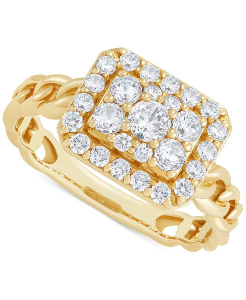 Diamond Cluster Rope Shank Statement Ring (3/4 ct. t.w.) in 14k Gold