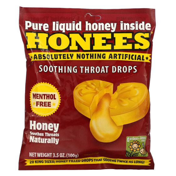 Soothing Throat Drops, Honey, 20 King Size Drops, 3.5 oz (100 g)