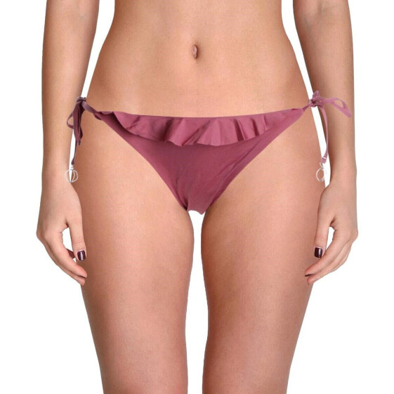 Soluna Womens 185406 Side-Tie Ruffled Bikini Bottom Swimwear mulberry Size L