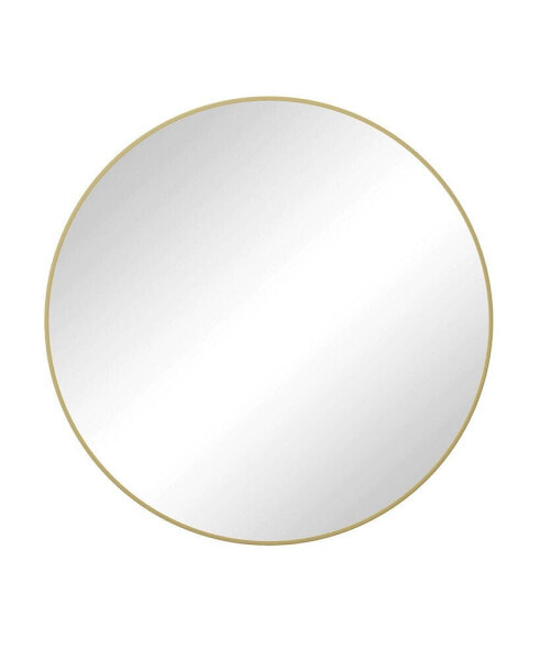 39" Gold Metal Framed Circular Wall Mirror