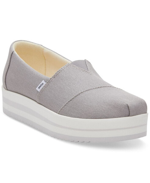 Women's Alpargata Canvas Slip On Platform Flats