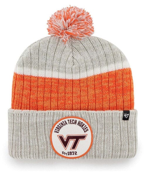 Men's Gray Virginia Tech Hokies Holcomb Cuffed Knit Hat with Pom