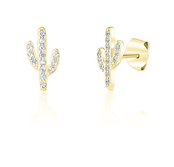 Stylish gold-plated earrings Cactus SVLE1032XF6GO00