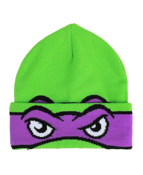 Men's TMNT Rolldown Donny Adult Acrylic Mesh Eye Green Beanie