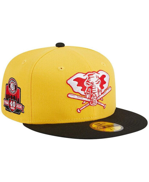 Men's Yellow, Black Oakland Athletics Grilled 59FIFTY Fitted Hat