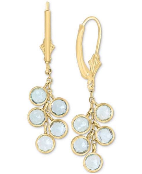 EFFY® Sky Blue Topaz Dangle Cluster Drop Earrings (3 ct. t.w.) in 14k Gold