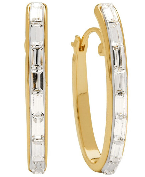 Women's Crystal Baguette Oval Hoop Earring