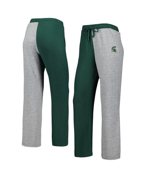 Women's Green, Gray Michigan State Spartans Colorblock Cozy Tri-Blend Lounge Pants