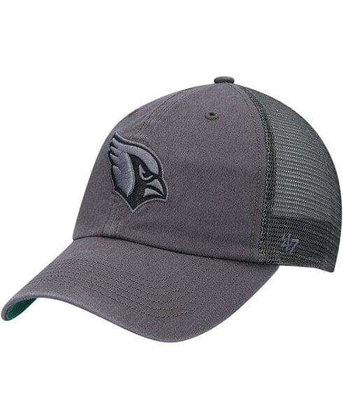 Men's Charcoal Arizona Cardinals Trawler Clean Up Trucker Snapback Hat