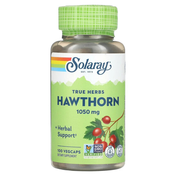 Добавка для сердца и сосудов SOLARAY Hawthorn 1,050 мг, 180 капсул (525 мг на капсулу)