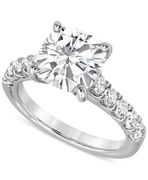 Certified Lab Grown Diamond Cushion Cut Engagement Ring (4-3/4 ct. t.w.) in 14k White Gold