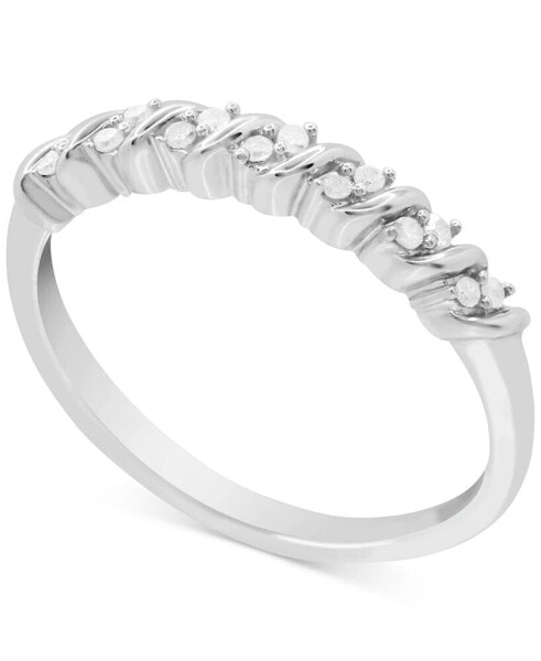 Diamond Swirl Ring (1/10 ct. t.w.) in Sterling Silver