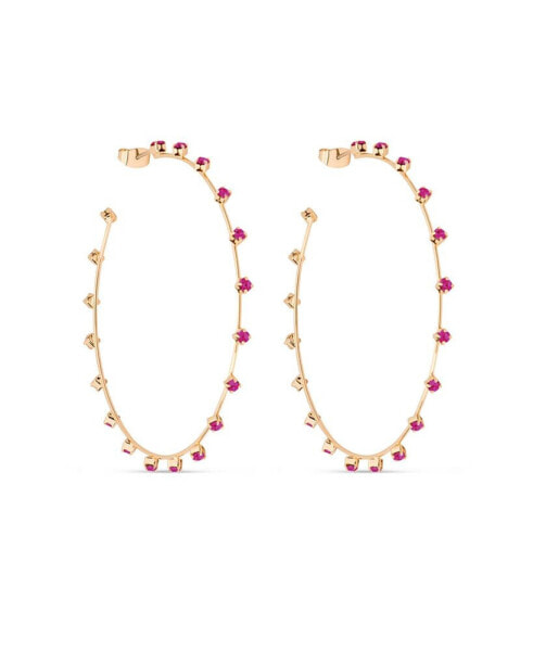 Simple Spark Crystal 18k Gold Plated Hoops