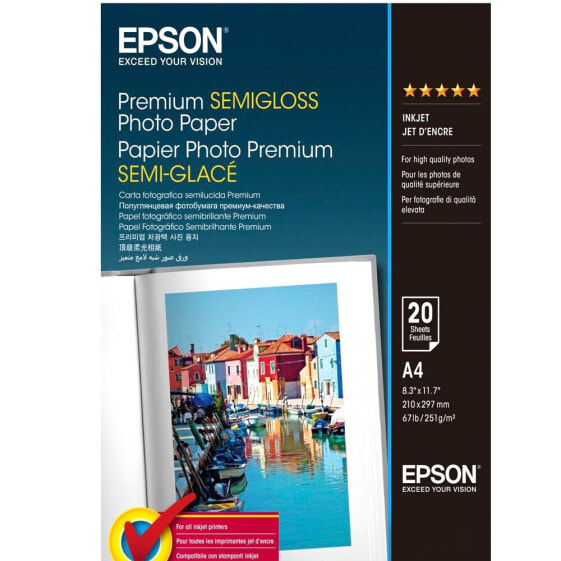 EPSON Premium Semigloss Photo A4 20 Sheets 251 g Photo Paper