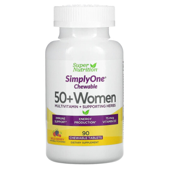 SimplyOne, 50+ Women's Multivitamin + Supporting Herbs, Wild-Berry, 90 Chewables