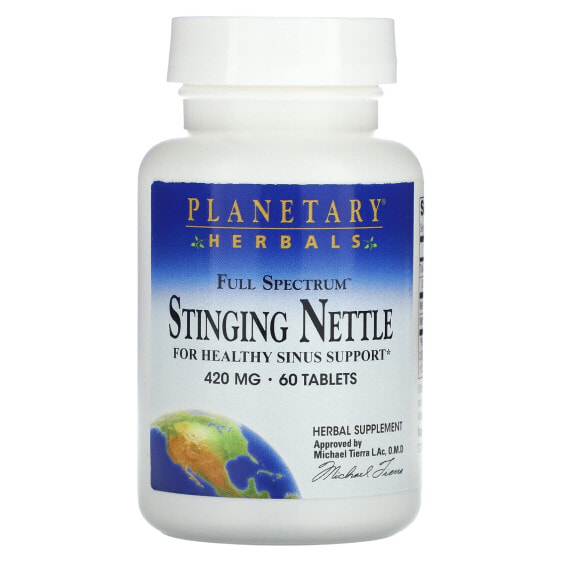 Травяные таблетки Full Spectrum Stinging Nettle, 420 мг, 60 штук от Planetary Herbals