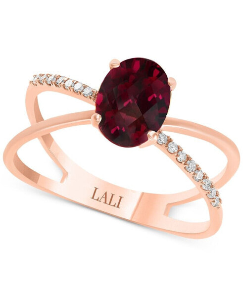 Кольцо LALI Jewels X Rhodolite & Diamond Rose Gold.