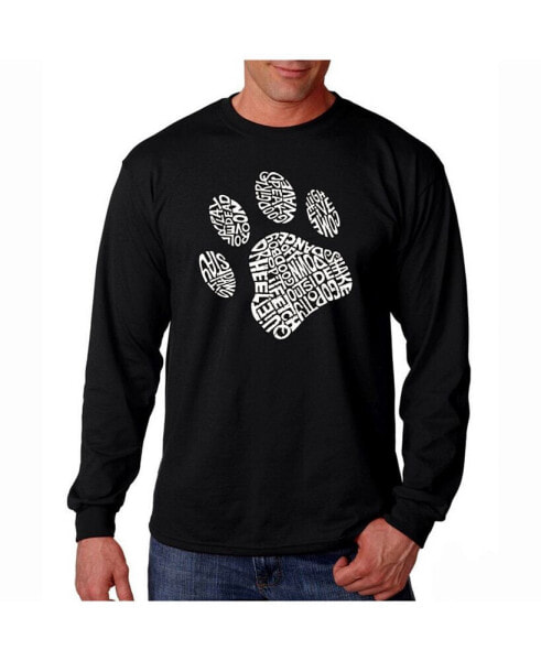 Men's Word Art Long Sleeve T-Shirt - Dog Paw