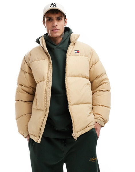 Tommy Jeans Corduroy Alaska Puffer Jacket in Beige