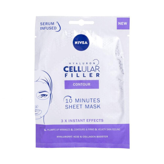 Nivea Hyaluron Cellular Filler 10 Minutes Sheet Mask 1 St. gesichtsmaske Feine Linien & Falten für Frauen