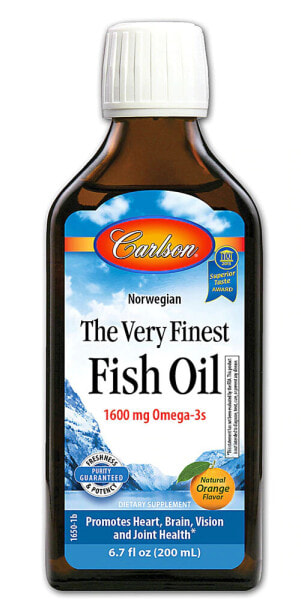 Carlson The Very Finest Fish Oil Orange Рыбий жир для поддержки сердца, мозга, зрения и суставов  200 мл